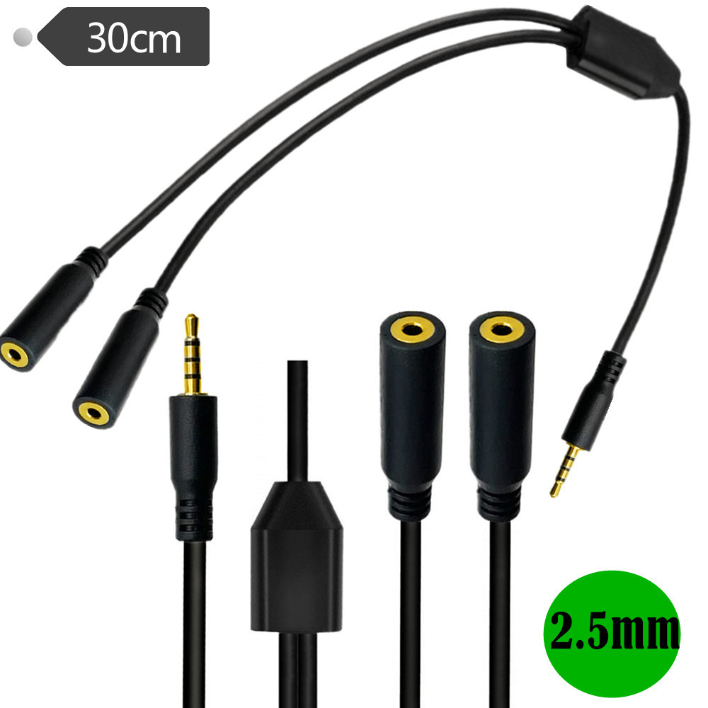 Audio Splitter Y - Chapado en oro 4 polos 2,5mm