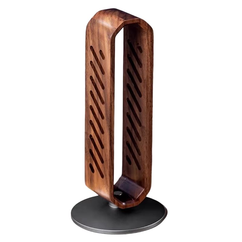 Headphone Stand Desk - Soporte Giratorio de Madera de Nogal