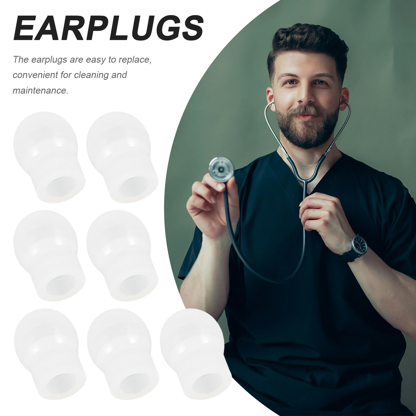 8 piezas de almohadillas de si - Silicone Ear Tip Replacement reseña y precio