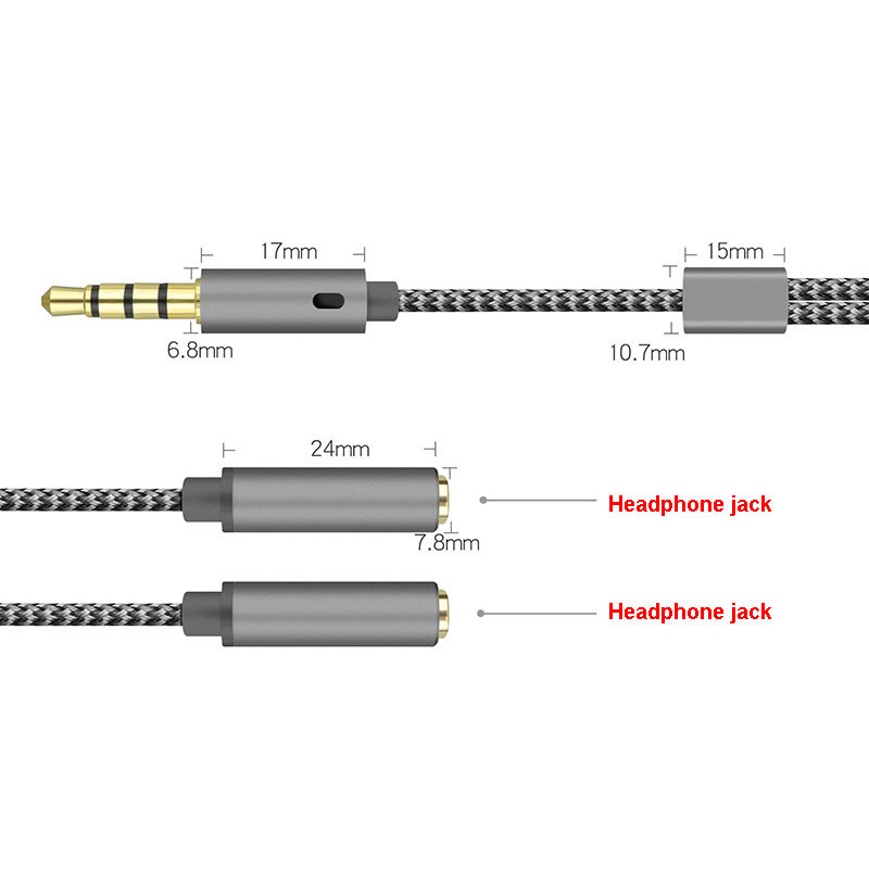 Cable Divisor de Audio Trenzad - Earphone Splitter Jack reseña y precio